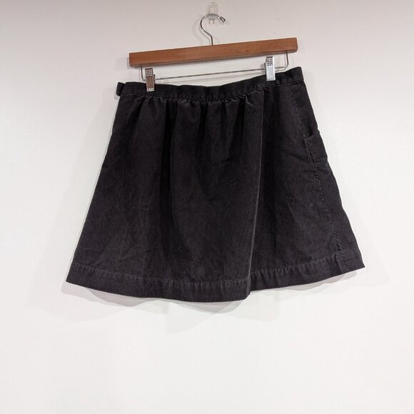 J. Crew Factory Corduroy A-Line Mini Skirt with Pockets Grey Size 6 - Picture 3 of 3